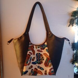Homemade Cowgirl boot purse, tote, handbag,Shoulder Bag,Birthday, Christmas Gift